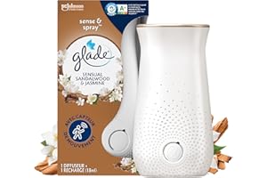 Glade Sense & Spray Diffuseur à Détection de Mouvement - Infusé Aux Huiles Essentielles - Jusqu'à 2 Mois de Parfum - Sensual Sandalwood & Jasmine - 1 Diffuseur + 1 Recharge