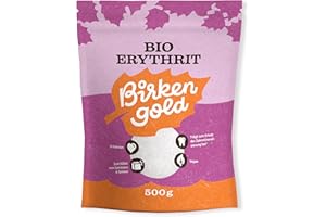 ‎BIRKENGOLD Birkengold Bio Erythrit, 500 g Beutel | Kalorienfreier Zuckerersatz aus Erythrit | Vegan und Zahnfreundlich | Natürlicher Zuckerersatz zum Backen | Glykämisch neutral