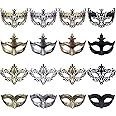 FEQO 16 Pieces Masquerade Masks Vintage Antique Masks Couple Venetian Masks for Carnivals Halloween Masquerade Party