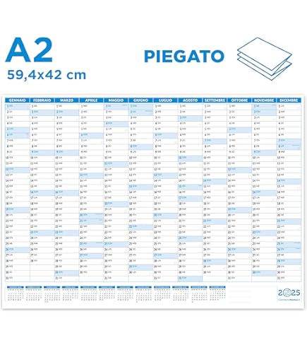 Calendario Da Parete 2025 Häfft® A2 Arcobaleno - Con Festività Italiane E Planner Extra, Sostenibile - Foto 4