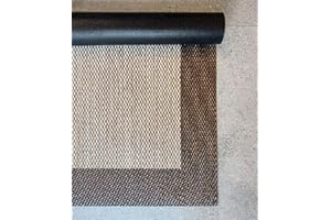 EB ESTORES BARATOS Alfombra de Vinilo Trenzado Screen Floor con Cenefa. Alfombra Antideslizante, Lavable, Apta en Interior y Exterior 3 mm Grosor y Diferentes Acabados, Marrón, 60x90 cm