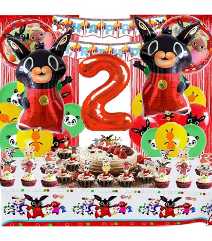 Geburtstagsdeko-Set Für 1. Geburtstag – 81-teiliges Bunny-Themen-Set Mit Luftballons, Banner, Tischdecke & Mehr