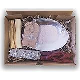 LAMARE Smudge - Kit di pulizia - 1 salvia californiana - 2 bastoncini di Palo Santo Perù - Conchiglia di perla con supporto -