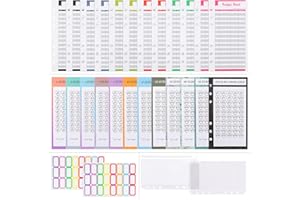 GOTFUN Budget Planner - Carta di ricarica tedesca A6, set da 38 pezzi, accessori tedeschi, risparmio di bilancio contiene Sparchallenge, fogli di bilancio tedeschi, buste per rilegatura, etichette