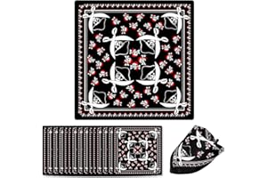 FENGQQKJ Bandana pirate tête de mort - Noir - Foulard de pirate - Avec tête de mort - Double face - Mouchoir de poche - 15 pièces pour fête - Thème pirate, 2, 1