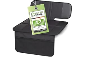 ‎WALSER Walser Kindersitzunterlage, Auto-Sitzschoner Kindersitz, PKW-Sitzauflage rutschfest, George Premium Kindersitz-Unterlage ISOFIX-kompatibel schwarz