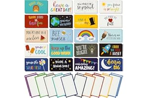 Best Paper Greetings Lunch Box Notes, 60-Pack of Inspirational and Encouraging Cards for Kids, 30 Designs, 10.2 x 5.8 cm Each