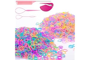 ZINGSO 2000 sztuk mini elastycznych gumek do włosów, elastyczne gumki do włosów, małe gumowe opaski do włosów dla dzieci, dziewczynek, bez obrażeń (1000 sztuk kolorów żelowych + 1000 szt. wiosennych kolorów