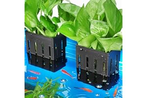 ‎BORLECH Borlech Aquarium Pflanzenhalter für Aquarium Aquaponic Pflanzenkultur Hängender Halterung und Aquascape Dekorationen Pflanztopf Zubehör (Schwarz)