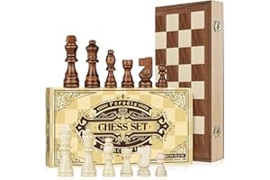 Peradix Scacchiera in Legno Giganti 38 X 38 CM, Set di Scacchi Professionale Portatile Pieghevole con Scacchi, Scacchiera da Viaggio per Adulti e Bambini con Set Scacchi Gioco Chess Board