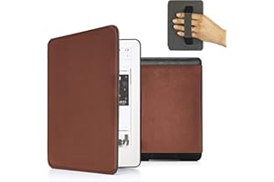 MyGadget Faux Leather Case for Amazon Kindle Paperwhite 2018 10th Generation - Pasek na nadgarstek i funkcja snu Magnetyczne etui z klapką - Brown