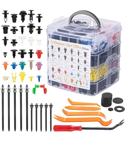 Kit De Clips Et Rivets Plastique Universel Pour Voiture - 1815 Pièces, 40 Tailles - Inclut Serre-câbles Et Outils