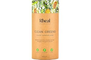 Rheal Clean Greens, 150g (30 Servings), Organic Greens Powder with Baobab & Freeze-Dried Pineapple, Supports Immunity, Digestion & Energy, No Sweeteners or Artificial Flavours