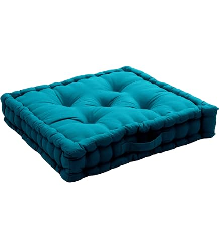 Coussin de Sol Dorian 40x40cm Bleu Canard - Leroy Merlin