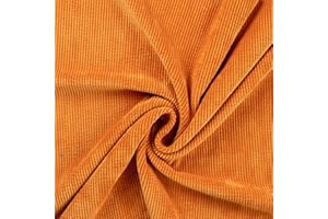 Tissus et Nappes Westeel - Tissu Velours Côtelé - par 50cm - 7 Coloris 330g/m2 Pour Tapisseries d'Ameublement, Sacs Banane, Robes, Canapés (Orange)