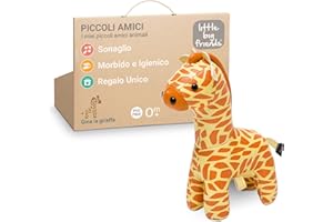I Piccoli amici di Little Big Friends Tiny Friends | Sonagli per bambini | Animale morbido | Facile da pulire | Decorazione per la cameretta | Gina la giraffa