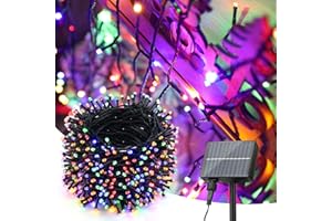 PhilzOps Guirnalda Luces Exterior Solar, 52M 500 LED Cadena de Luces de Navidad Solares Interior 8 Modos Impermeable Decoración Iluminación para Jardín Arbol Fiestas Patio Boda Terraza, Multicolor