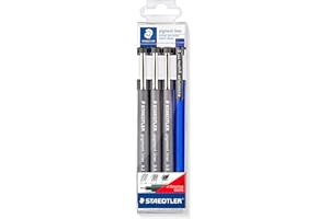 Staedtler 308 S1WP3 . 3 rotuladores negros + un portaminas de regalo, negro