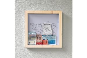 RYGRZJ Adventure Archive Box,Travel Adventure Archive Shadow Box,Ticket Shadow Box with Slot,8/12Inch Memory Boxes for Keepsakes,Ticket Collection Box Memory Box for Movie Travel Concert Ticket Stubs