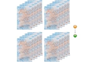 RUOXIXI 10 g x 20 Paquetes Sobres Sílica ge,Inodoro Deshumidificadores Absorbentes de Humedad con gel de Slice Indicador para Secadora Armarios y Cajones,Tasa de Absorción de Humedad de Hasta el 30%