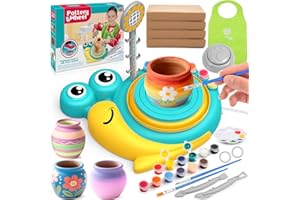 Naxudcoo Pottery Wheel for Kids: Pottery Painting Kit Arts and Crafts for Kids Toys Age 6-12, Clay Sculpting Tools with 1.7lb Air Dry Clay, Gifts Toys for 6 7 8 9 10 11 12 Year Old Boys Girls