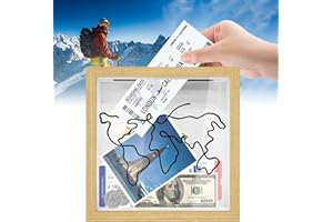 Ktwo Travel Shadow Box for Memories, Adventure Archive Box, Wooden Travel Memory Box Frame (wood)