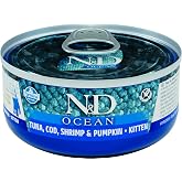 N&amp;D Ocean Yaş Kedi Maması, Konserve Morina Balığı, Karides ve Balkabaklı, Yavru Kedi, 70 gr