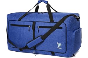 bago Holdall Bags for Men & Women - 80L Spacious Holdall Bag with Shoe Compartment - Save Time & Travel The World in Style & Convenience - Durable, Lightweight & Foldable Duffle Bag (SnowDepBlue)