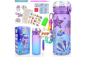 ZBATHTOY Decorate Your Own Water Bottle Kids Design Your Own Water Bottle Age 5-8 Year Old Girls Arts and Crafts Mermaid Toys Gifts for 5 6 7 8 Year Old Kids Girls Birthday Present Gifts Age 5-9