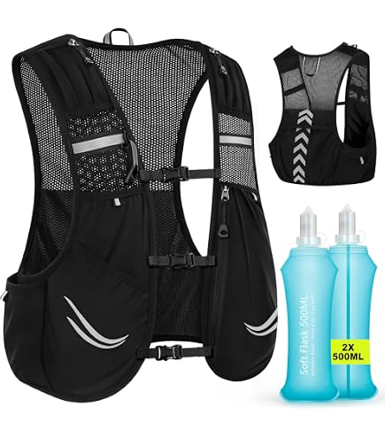 Bouteille D'eau Sport Sans BPA Gilet D'Hydratation Course à Pied - Sac Dos Marathon Léger Réfléchissant - Homme Femme Gilet Running Homme