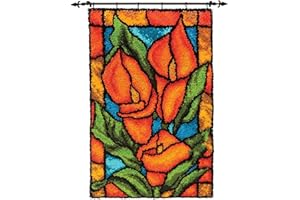 SKTWOE Knüpfteppich Zum Selber Knüpfen Blumen Knüpfset Kreuzstich Set Für Kinder Und Erwachsene Anfänger Tapisserie Teppich Set DIY Handwerk Knüpfpackung Latch Hook Kits 52Cmx38cm