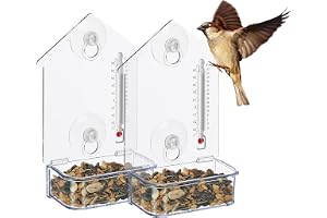 Relaxdays fönsterfågelmatare 2-pack, 2 sugkoppar