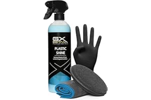 GxDetail Recuperador de Plásticos y Abrillantador Hidratador de Plástico y Neumáticos Coche y Moto 500ml. – Recuperador de Gomas Viejas, Interior, Exterior, Ruedas.