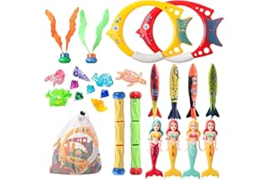 TIVUNORON 25 Stück Tauchspielzeug für Kinder, Wasserspielzeug Kinder Schwimmbad für Tauchtraining, Schwimmbad Spielzeug