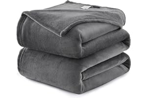 WAVVE Plaid Couverture Polaire Flanelle en Microfibre, Jeté de Canapé 220x240 Gris Anthracite, Couverture lit Jete de Canape 2 Personnes, Plaid Fourrure Grand Chaud et Doux en Peluche, 240x220