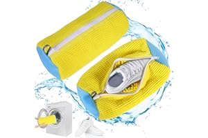 WUFANC Lot de 2 Sac Lavage Chaussures Machine à Laver, Réutilisable Sac de Lavage pour Chaussures Nettoyage à 360°, Laundry Shoe Bag pour Machine à Laver, Protection pour Chaussures et Vêtements