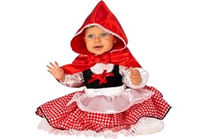 RUBIE'S Rubies Costume da Cappuccetto per ragazze, vestito e mantello con cappuccio, taglia 1-2 anni, per Carnevale, feste, Halloween