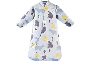 Chilsuessy Sacco nanna invernale per bambini, 2,5 Tog, per tutte le stagioni, per bambini e bambine, per neonati, blu, orso polare, 2,5 tog, L (90-105 cm)