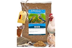 Futterbauer 10kg Soldatenfliegenlarven getrocknet, Premium Vogelfutter, Fischfutter, Futter für Reptilien und Nager, Proteinreiches Naturfutter wie Mehlwürmer