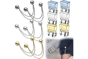 Klämmor för kläder, med kedja med magnetiska hårklämmor, NlsqEU magnetiska klädklämmor med 6 stycken byxbenförkortningar, multifunktionella knappklämmor, för ärmar kjolar, byxförkortning
