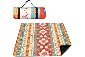 LengSuaa Waterproof Picnic Blanket, Foldable Sandproof Beach Mat with Carry Handle, Washable Picnic Mat 200 x 200 for Camping, Park, Garden, Beach, Outdoor