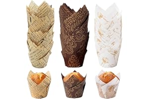 Hibisaws Lot de 150 Moules à Muffins en Papier pour Cupcake,Caissette Muffins Papier,Moule Muffin,Papier Cuisson Gâteau,Caissette Cupcakes - Pour Fête, Mariage, Noël,Fête d'Anniversaire (150A)