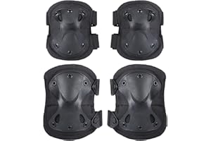 Baigio wojskowe ochraniacze na kolana, ochraniacze na łokcie, do Airsoft CS, Polowanie, Deskorolka, Rower (Czarny)