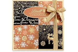 ‎LINDT & SPRÜNGLI Lindt Schokolade | Rosé Goldstücke Pralinés-Schachtel | 180g | 18 edle Pralinen in 10 festlichen Sorten, teilweise mit Alkohol | Premium Pralinenmischung in Rosé-Geschenkbox zu Weihnachten