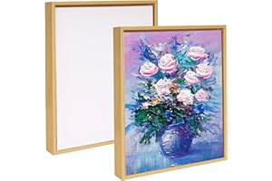 WeeGoo 2 Pcs Canvas Floater Frame 25x30x3.5 cm, Floating Frame for Canvases with 2.1 cm deep, Canvas Floating Frames for Acrylic Painting Oil Painting Living Room