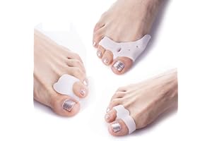 SANDINE SILKY SKIN Distanziatore in Silicone per Alluce - Raddrizzatore della Punta del Martello - Protettore per Attrito Delle Scarpe - Supporto per Stecche di Alluce - Confezione da 6 di Sandine