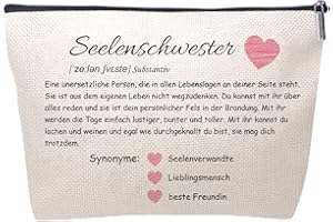 OKIYID Geschenke für die Freundin - Beste Freundin, Kosmetiktasche, Schminktasche für Freundin, Kosmetiktasche klein, Dankeschön Geschenke für Mädchen, Kollegin (Seelenschwester)