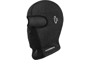 ROCKBROS Passamontagna per Moto Invernale Corto Antivento, Balaclava Sottocasco Caldo Termico, Uomo Donna, Sci, Bici, Snowboard, Taglia Unica 54-62cm con Fori per Occhiali