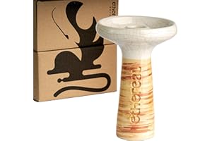 Cazoleta Ethereal Hookah - Cerámica Premium para Shisha - Rendimiento excelente - Compatible con cualquier Cachimba - Apta para usar gestor de calor - Fabricada en España - Única (Cracked Thassos)