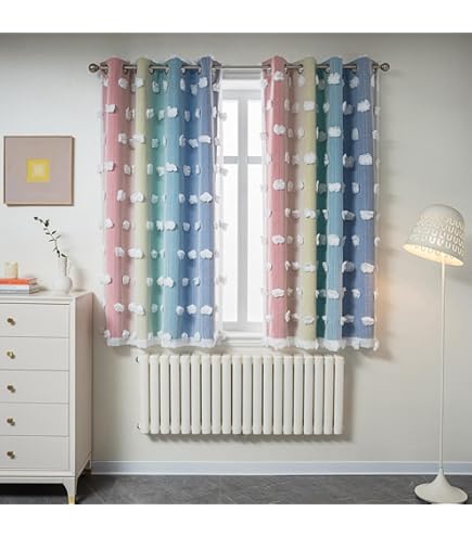 Tenda Voile Per Bambini Nuage Bianca 140x240 Cm - Decorazione Nuvole Per Camera - Foto 8